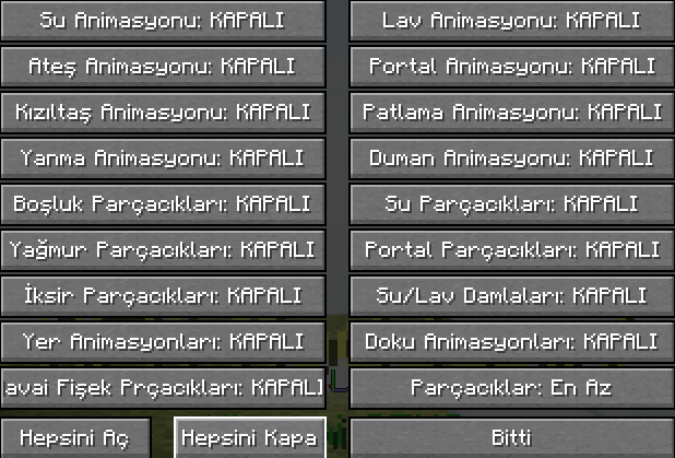 Optifine Animasyon Ayarları