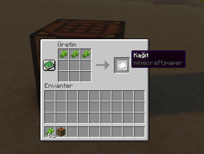 Minecraft Kağıt Yapımı Minecraft Kağıt Yapımı